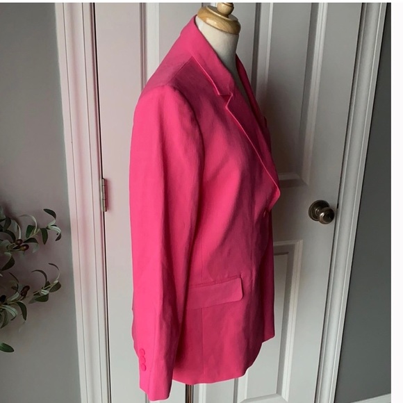 NWT GORGEOUS ZARA STRAIGHT BLAZER WITH POCKETS Fuchsia size S Blogger Favorite - Picture 8 of 16